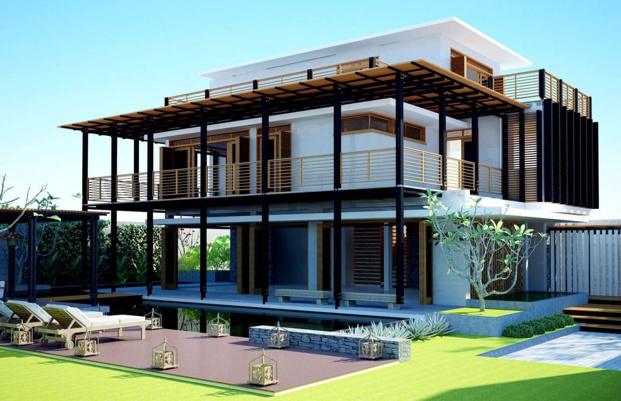 mẫu biệt thự phong cách hiện đại