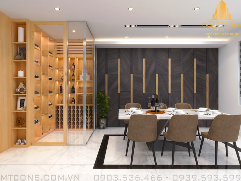 thiết kế nội thất nhà phố 2 tầng